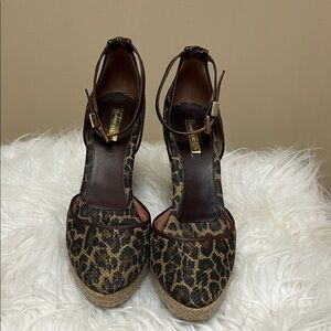 Louise et Cie Animal Print Espadrille Wedges